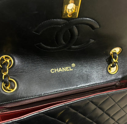 CHANEL Vintage 0 Series Classic Flap Black Lambskin 24K Gold product photograph 15 - VaultedVIP