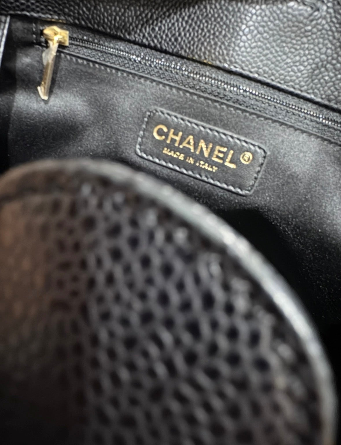 CHANEL Petite Shopping Tote PST Black Caviar Gold product photograph 13 - VaultedVIP