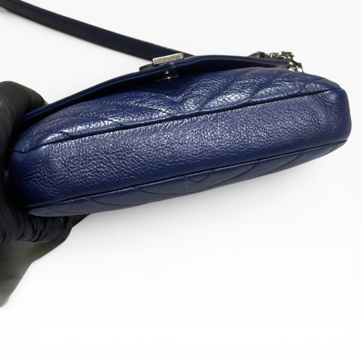 Saint Laurent Mini College Royal Blue Leather Bag product photograph 11 - VaultedVIP