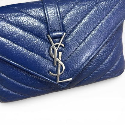 Saint Laurent Mini College Royal Blue Leather Bag product photograph 2 - VaultedVIP