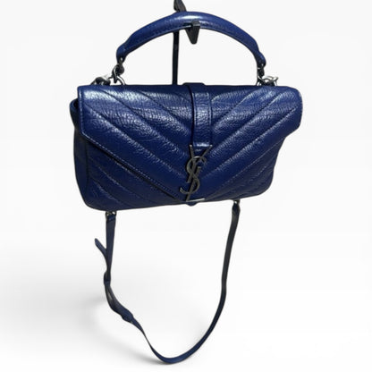 Saint Laurent Mini College Royal Blue Leather Bag product photograph 4 - VaultedVIP