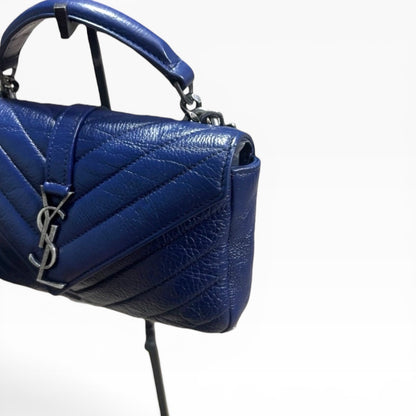 Saint Laurent Mini College Royal Blue Leather Bag product photograph 6 - VaultedVIP
