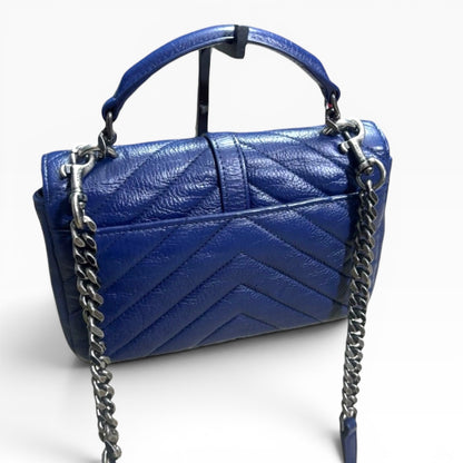 Saint Laurent Mini College Royal Blue Leather Bag product photograph 7 - VaultedVIP