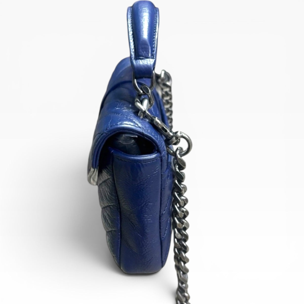 Saint Laurent Mini College Royal Blue Leather Bag product photograph 8 - VaultedVIP
