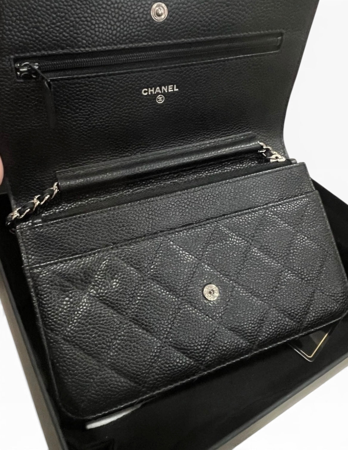 CHANEL Classic WOC Black Caviar Silver Hardware product photograph 8 - VaultedVIP