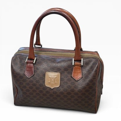 CELINE Vintage Macadam Mini Boston Bag Brown product photograph 8 - VaultedVIP