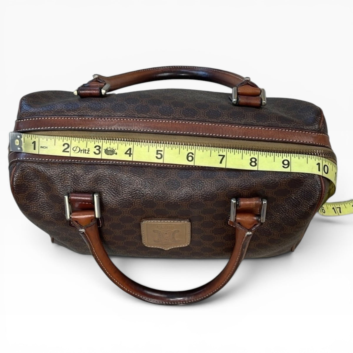 CELINE Vintage Macadam Mini Boston Bag Brown product photograph 5 - VaultedVIP