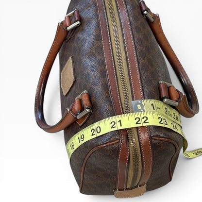 CELINE Vintage Macadam Mini Boston Bag Brown product photograph 11 - VaultedVIP