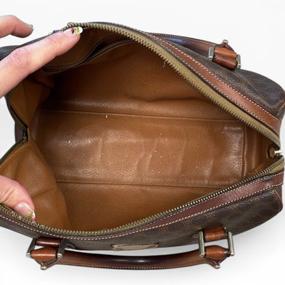 CELINE Vintage Macadam Mini Boston Bag Brown product photograph 6 - VaultedVIP