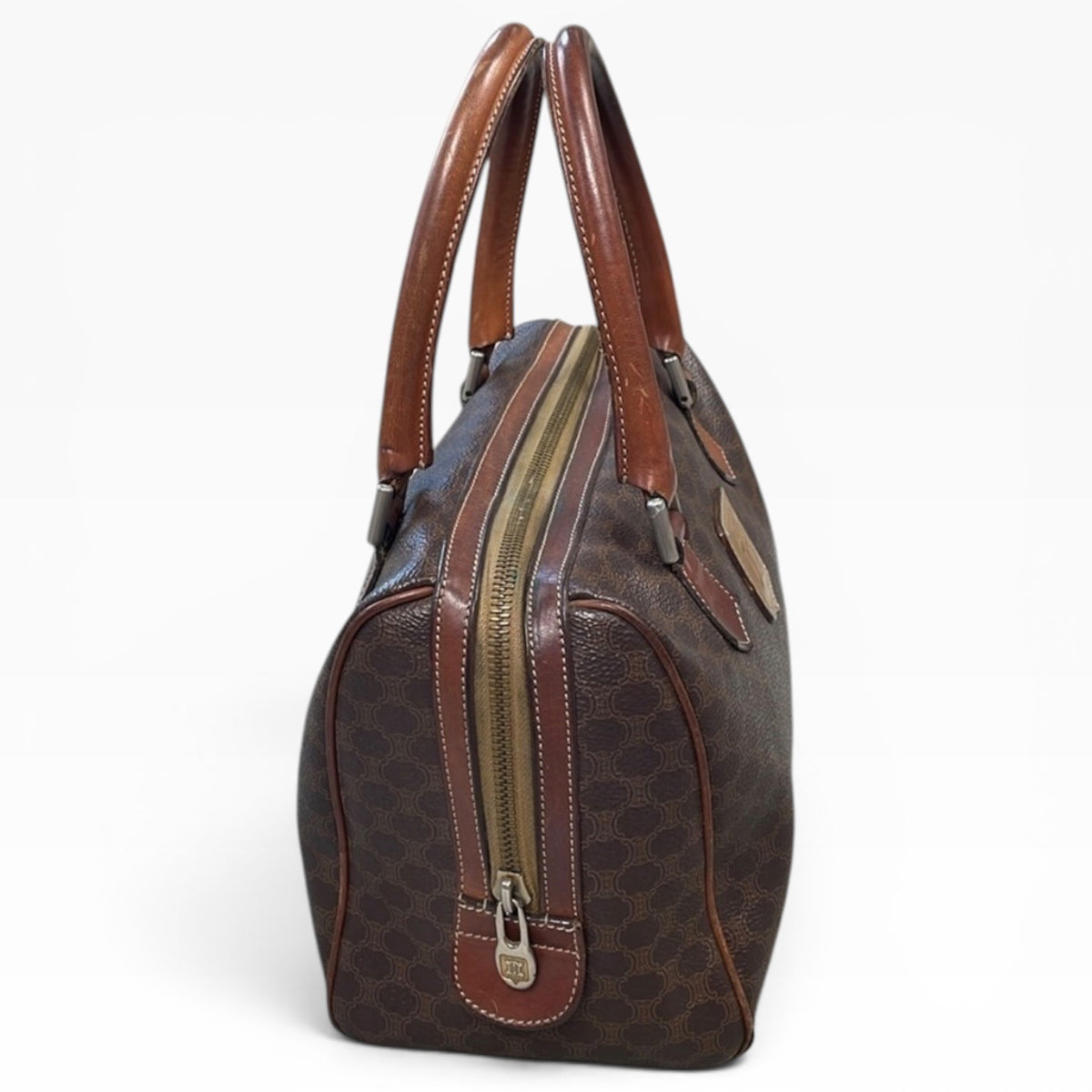 CELINE Vintage Macadam Mini Boston Bag Brown product photograph 15 - VaultedVIP