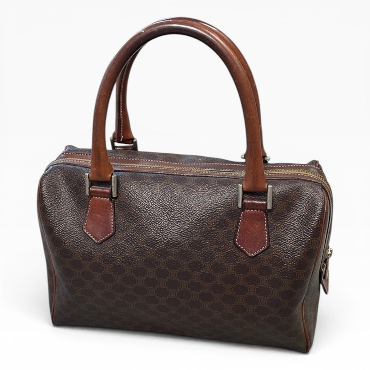 CELINE Vintage Macadam Mini Boston Bag Brown product photograph 14 - VaultedVIP
