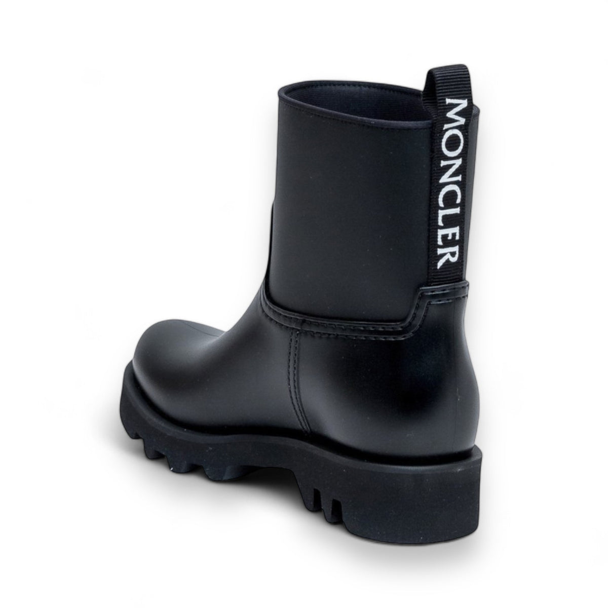 MONCLER Ginette Black Rubber Rain Boots 38 product photograph 4 - VaultedVIP
