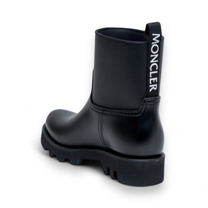 MONCLER Ginette Black Rubber Rain Boots 38 product photograph 4 - VaultedVIP