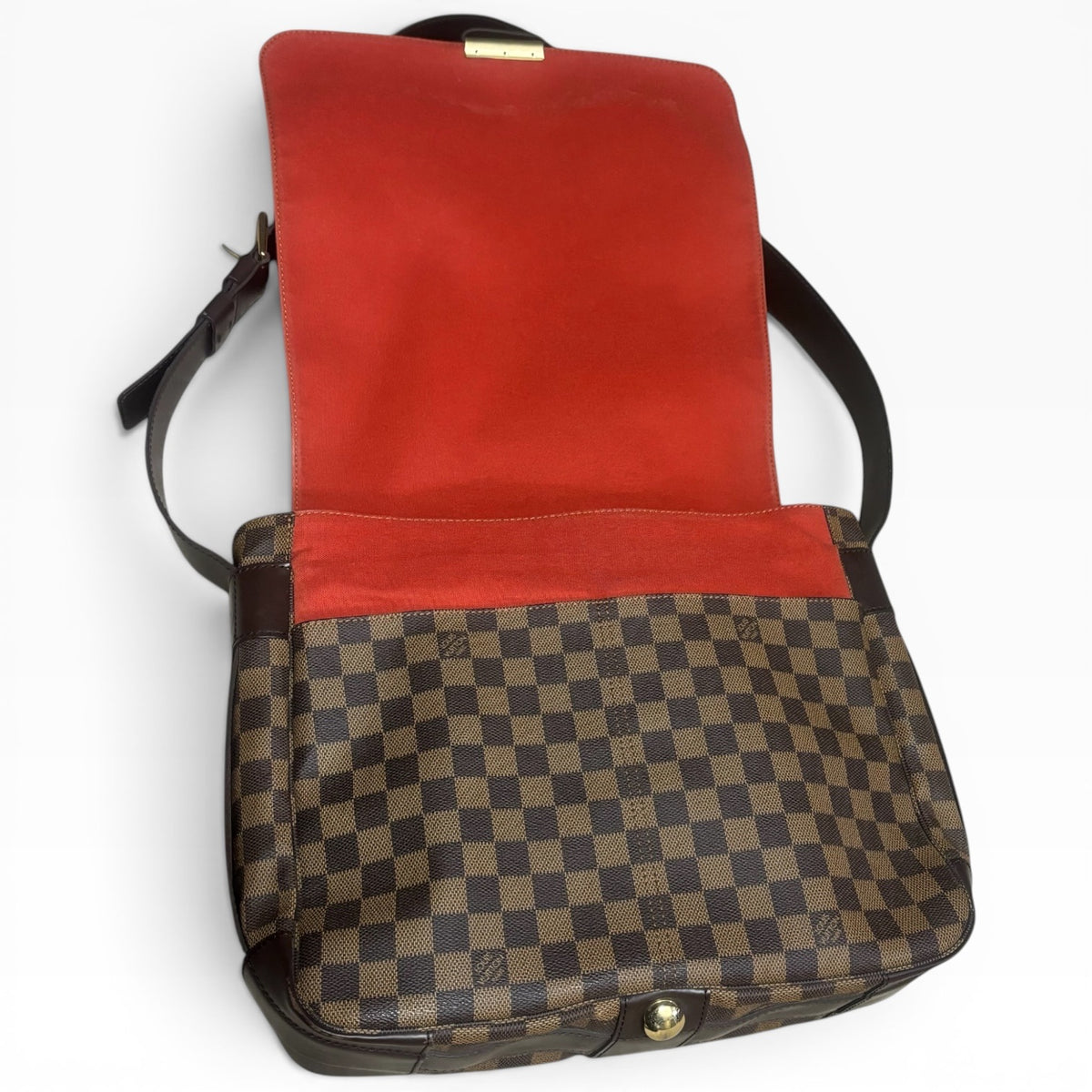 Louis Vuitton Naviglio Damier Ebene Red Messenger Bag product photograph 10 - VaultedVIP