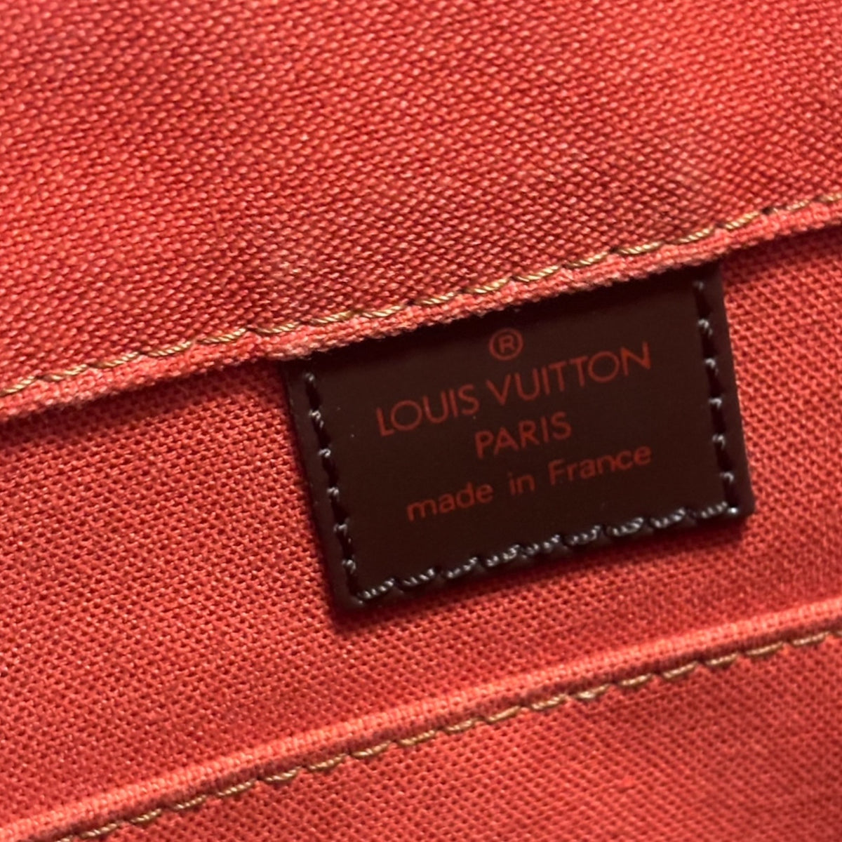 Louis Vuitton Naviglio Damier Ebene Red Messenger Bag product photograph 13 - VaultedVIP