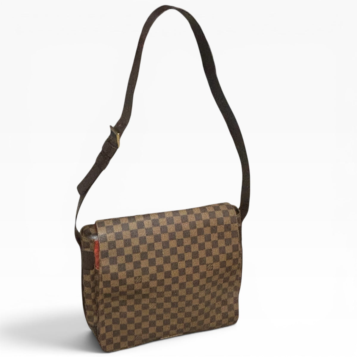 Louis Vuitton Naviglio Damier Ebene Red Messenger Bag product photograph 1 - VaultedVIP