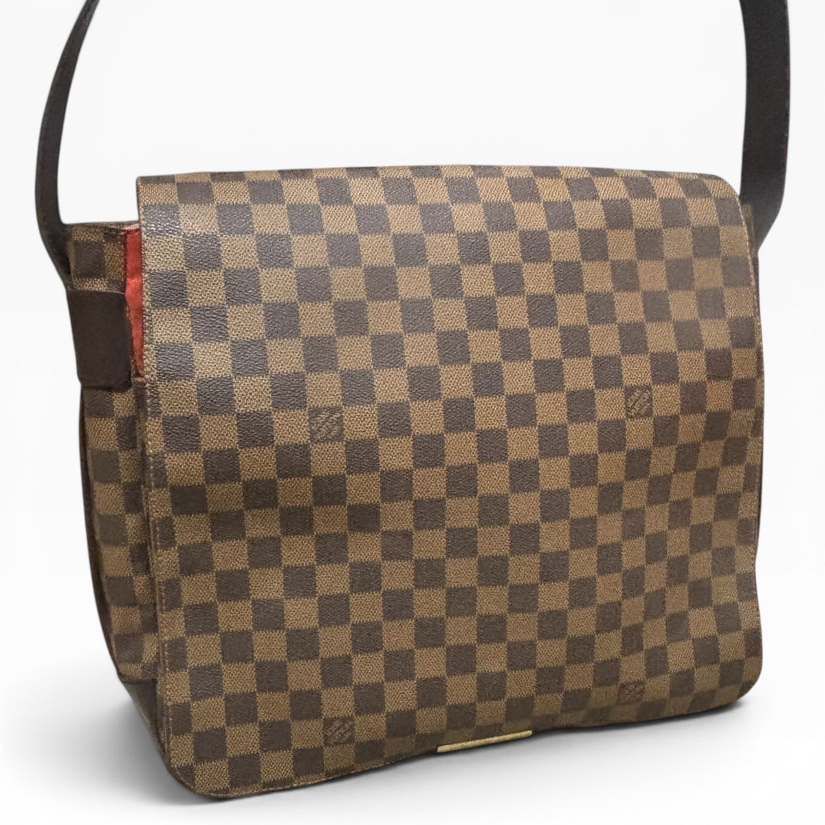 Louis Vuitton Naviglio Damier Ebene Red Messenger Bag product photograph 2 - VaultedVIP
