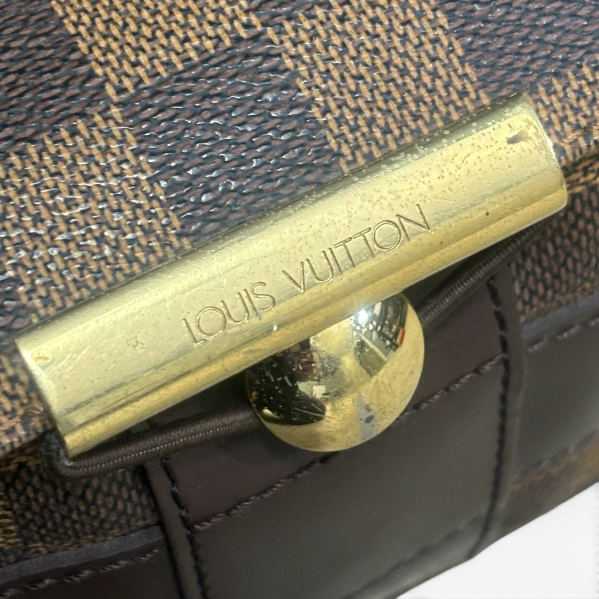 Louis Vuitton Naviglio Damier Ebene Red Messenger Bag product photograph 6 - VaultedVIP