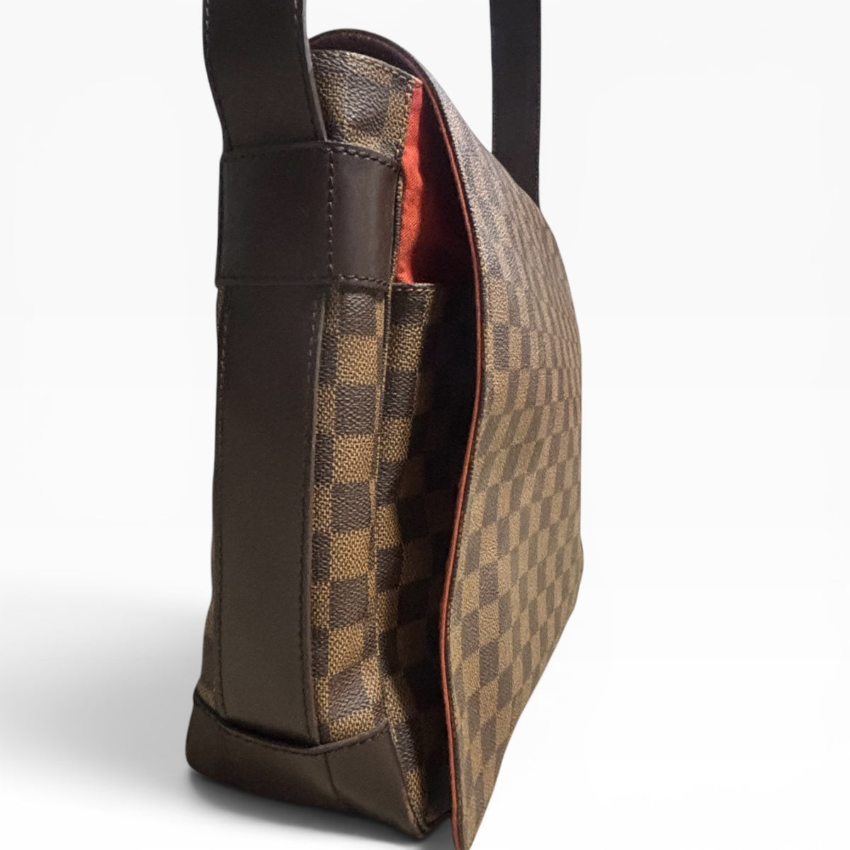 Louis Vuitton Naviglio Damier Ebene Red Messenger Bag product photograph 8 - VaultedVIP