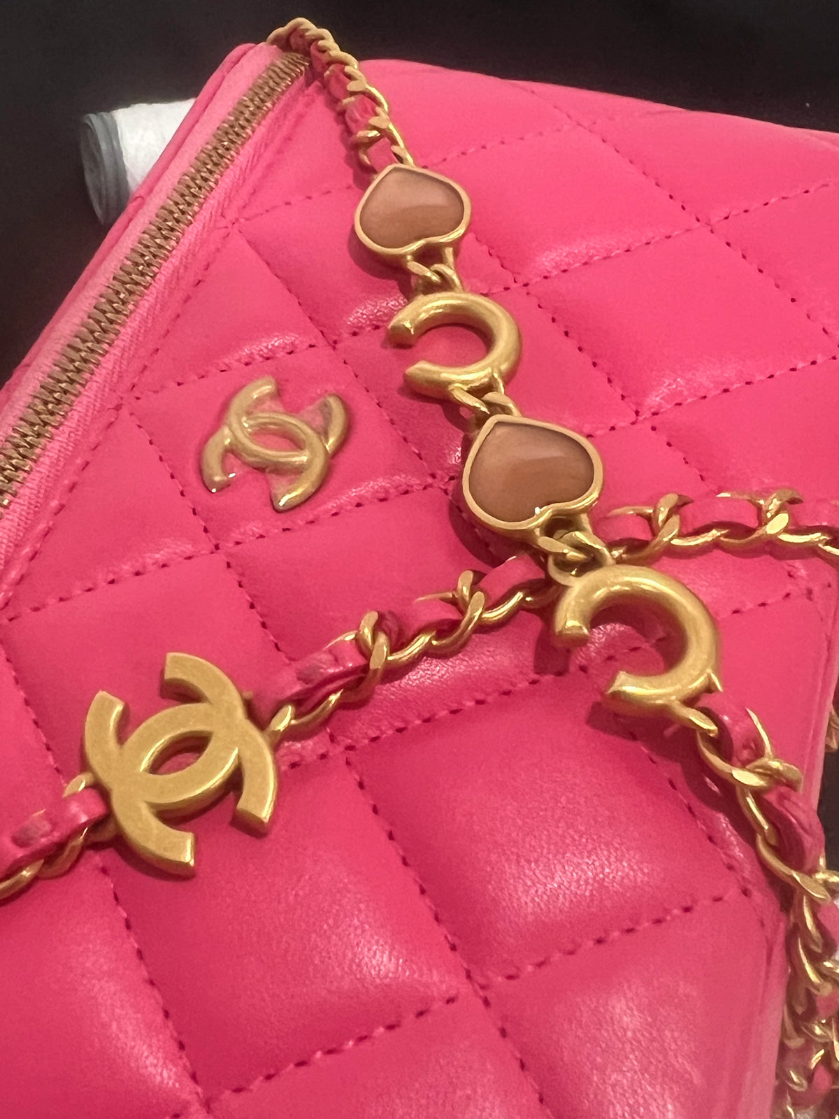 CHANEL Coco Hearts Small Vanity Pink Lambskin product photograph 3 - VaultedVIP