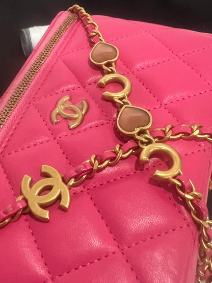 CHANEL Coco Hearts Small Vanity Pink Lambskin product photograph 3 - VaultedVIP