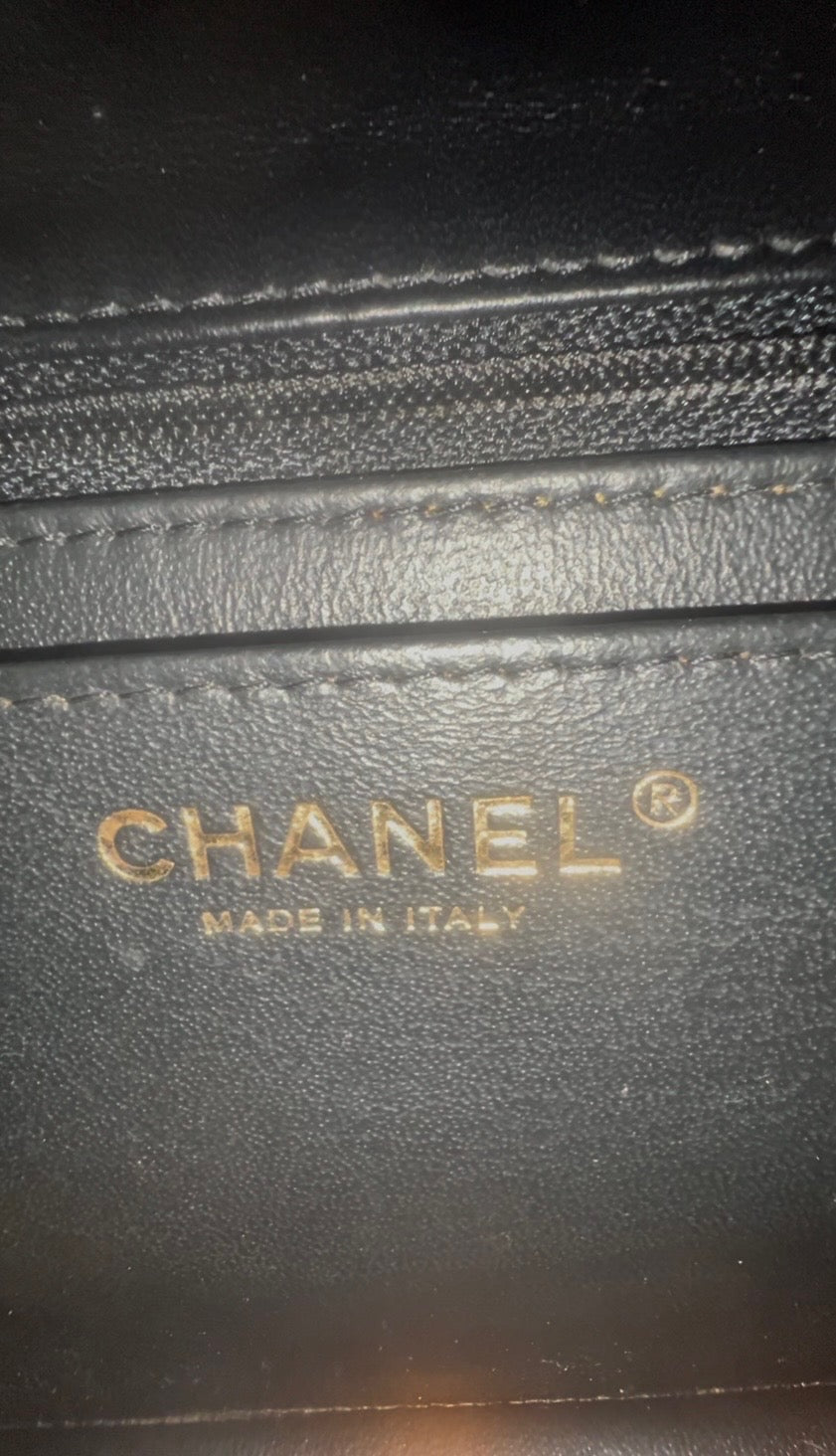 CHANEL Classic Mini Square Flap Black Lambskin Gold Hardware product photograph 11 - VaultedVIP