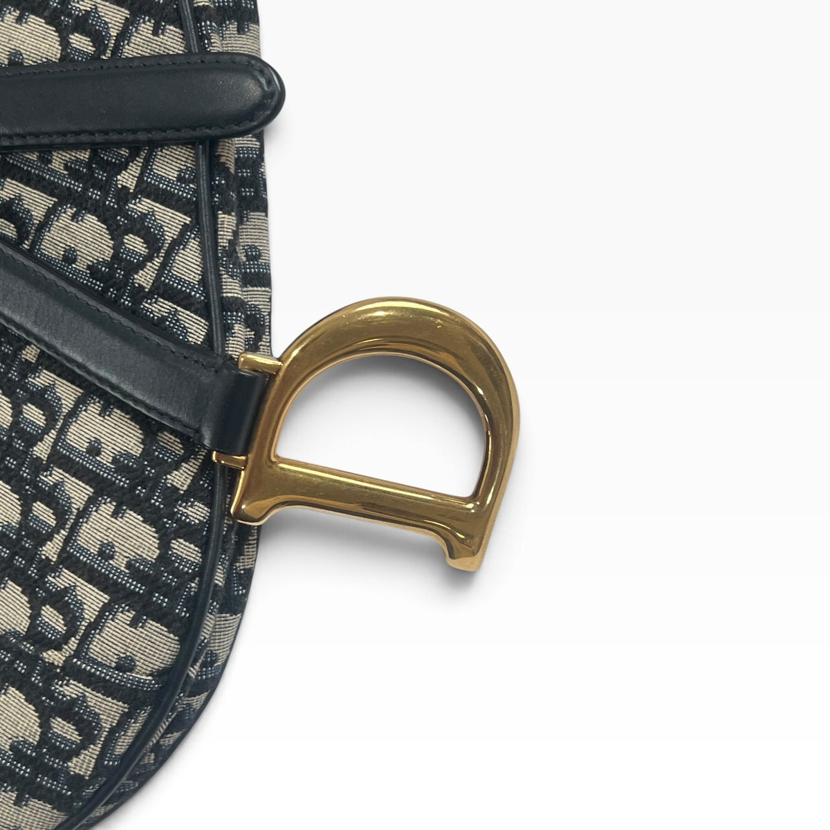 Dior Saddle Bag Blue Oblique Jacquard Gold Hardware product photograph 3 - VaultedVIP