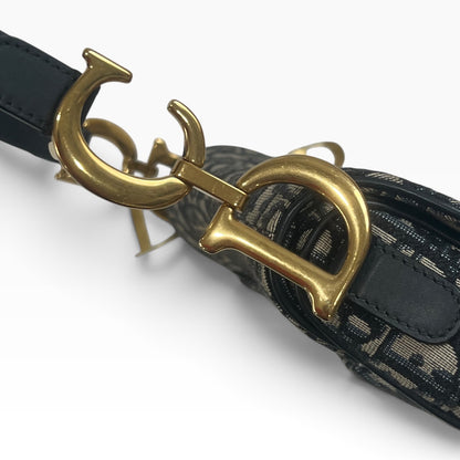 Dior Saddle Bag Blue Oblique Jacquard Gold Hardware product photograph 4 - VaultedVIP