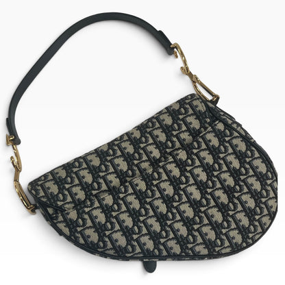 Dior Saddle Bag Blue Oblique Jacquard Gold Hardware product photograph 5 - VaultedVIP