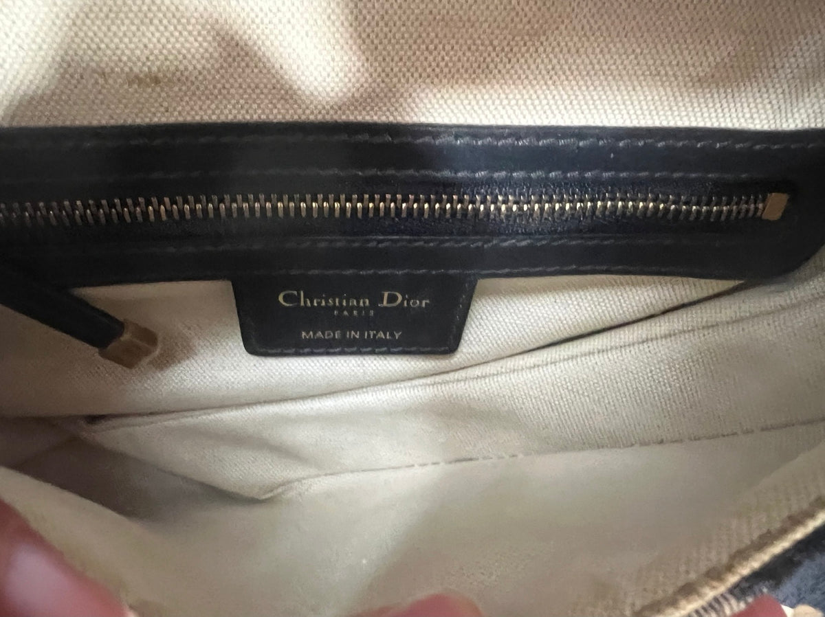 Dior Saddle Bag Blue Oblique Jacquard Gold Hardware product photograph 8 - VaultedVIP