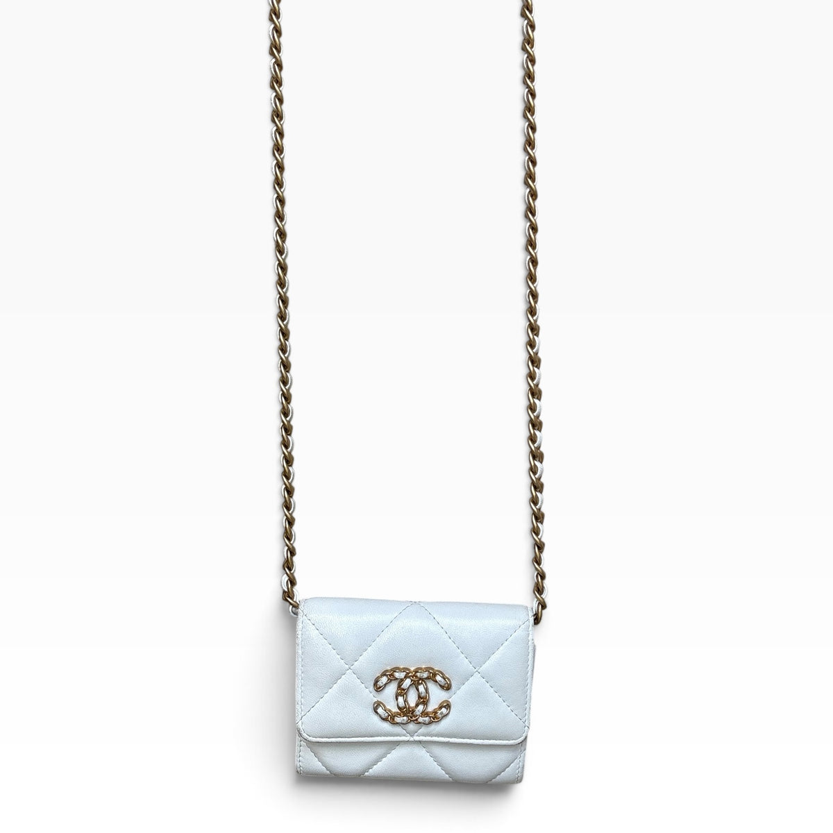 CHANEL 19 White O-Coin Purse Chain Crossbody product photograph 14 - VaultedVIP