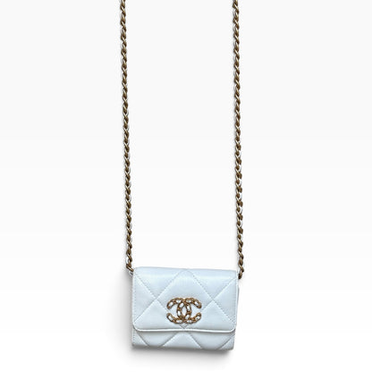 CHANEL 19 White O-Coin Purse Chain Crossbody product photograph 14 - VaultedVIP