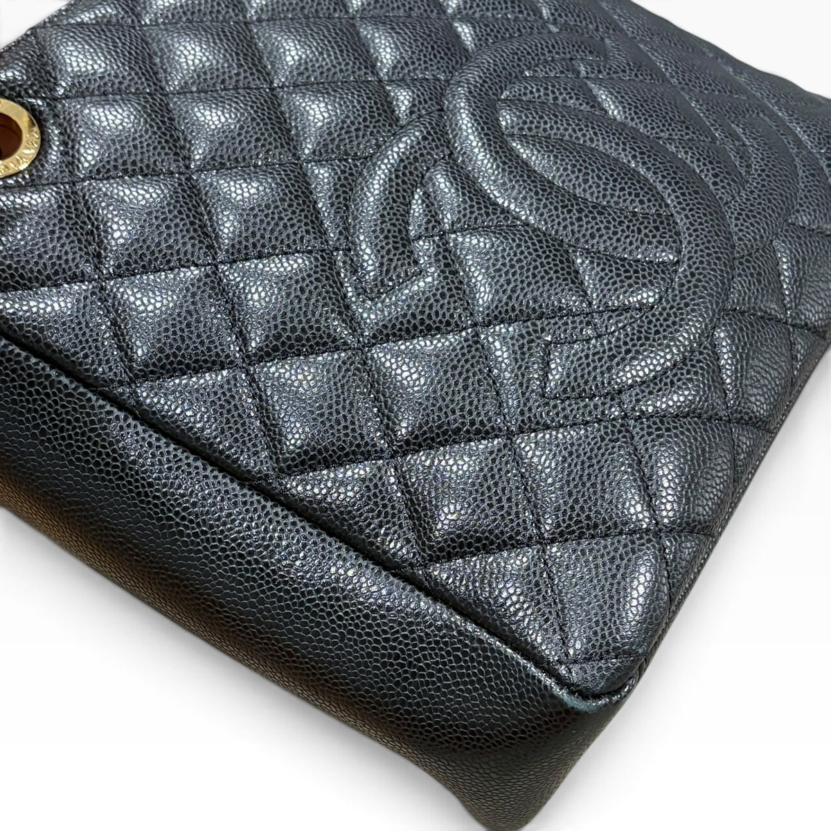 CHANEL Petite Shopping Tote PST Black Caviar Gold product photograph 8 - VaultedVIP