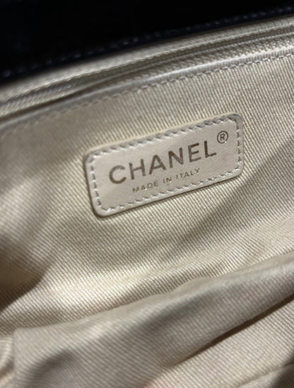 CHANEL Evening in Versailles Black Quilted Leather Chain Bag with Porcelain Accents
