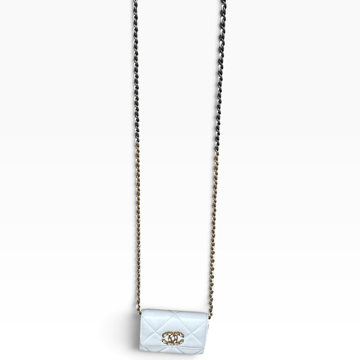 CHANEL 19 White O-Coin Purse Chain Crossbody product photograph 13 - VaultedVIP