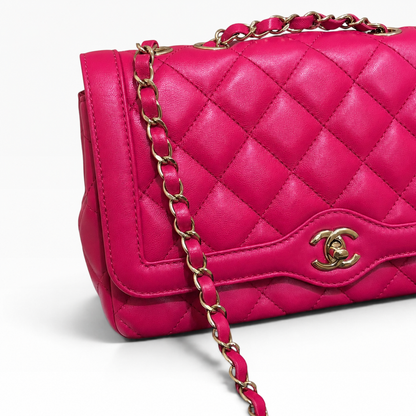 CHANEL Diane Hot Pink Fuchsia Quilted Leather product photograph 4 - VaultedVIP