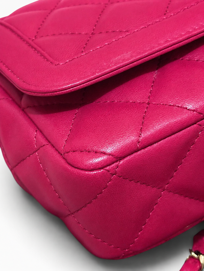 CHANEL Diane Hot Pink Fuchsia Quilted Leather product photograph 13 - VaultedVIP
