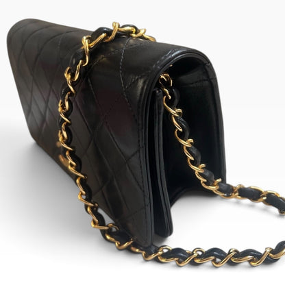 CHANEL Vintage Classic Full Flap Black Lambskin 24K Gold product photograph 5 - VaultedVIP