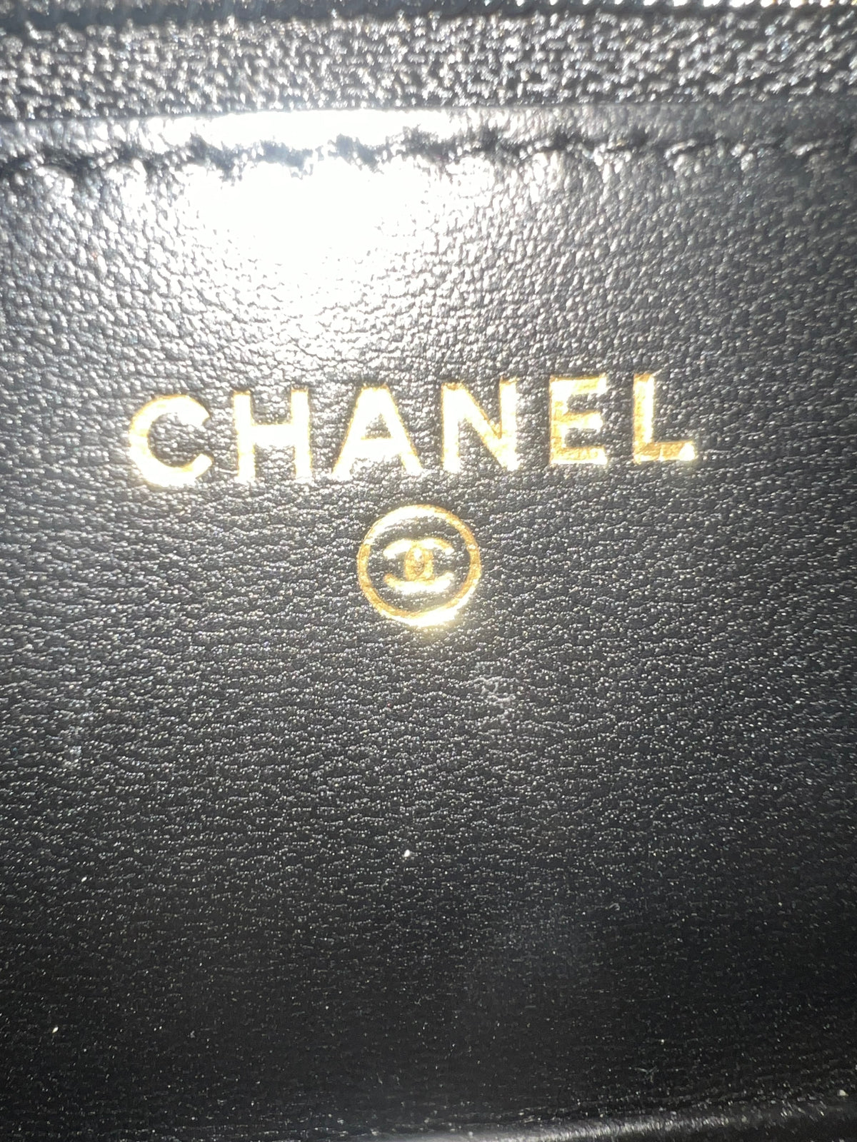 Chanel Wallet on Chain WOC Black Lambskin Multicolor Crystal CC product photograph 8 - VaultedVIP