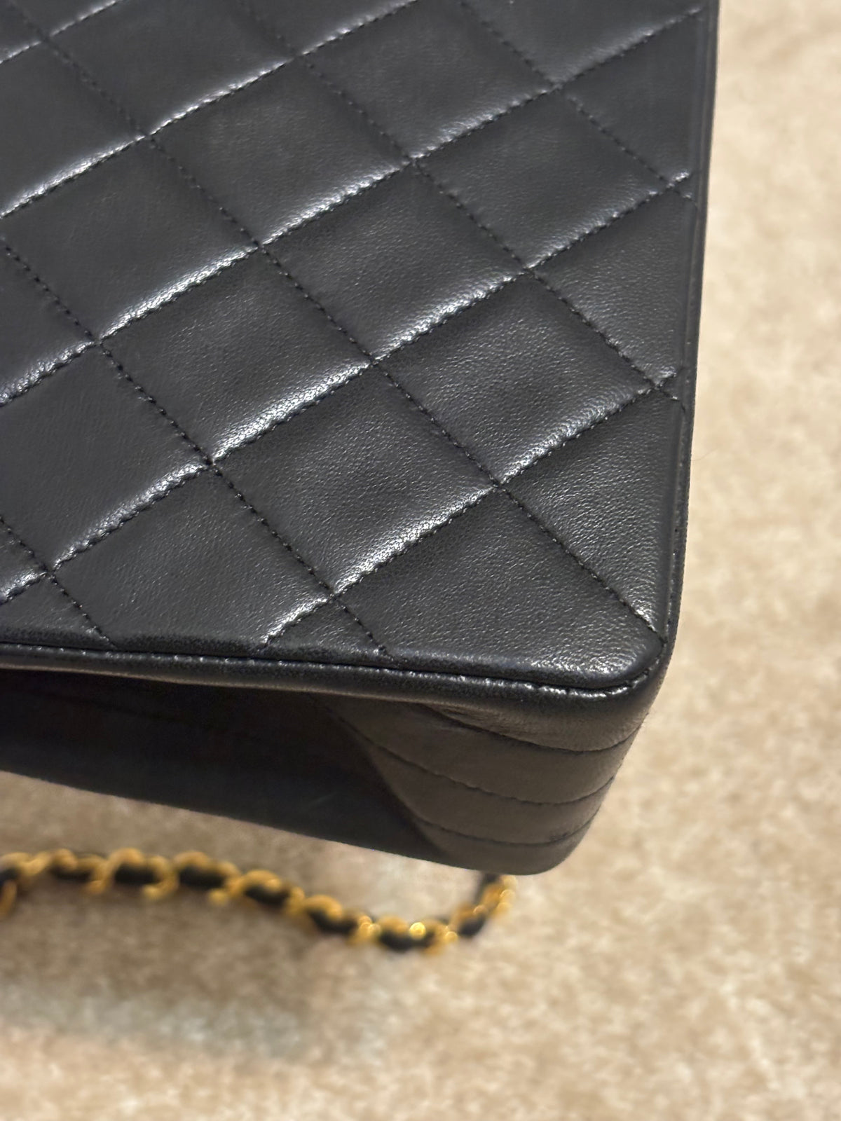 CHANEL Vintage 0 Series Classic Flap Black Lambskin 24K Gold product photograph 20 - VaultedVIP