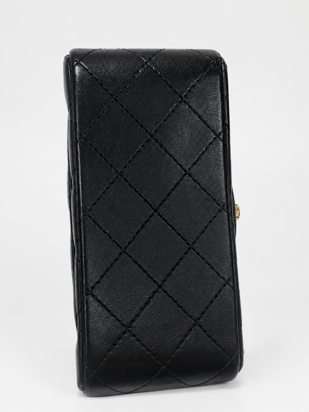 CHANEL Classic Mini Square Flap Black Lambskin Gold Hardware product photograph 8 - VaultedVIP
