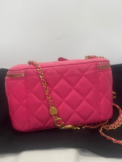 CHANEL Coco Hearts Small Vanity Pink Lambskin product photograph 6 - VaultedVIP
