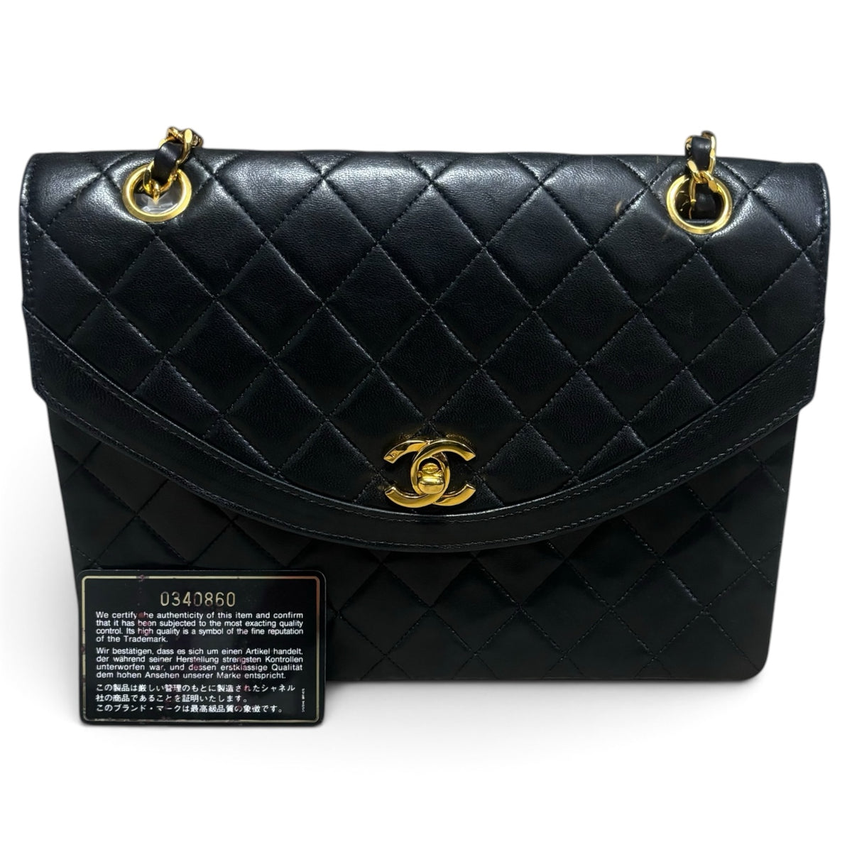CHANEL Vintage 0 Series Classic Flap Black Lambskin 24K Gold product photograph 1 - VaultedVIP