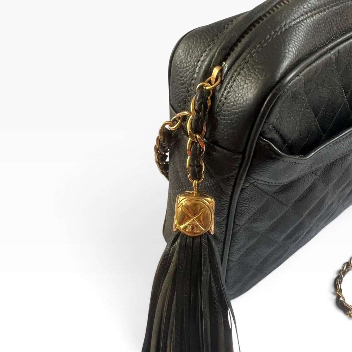 CHANEL Vintage Caviar Briefcase Tote Black Gold Hardware - photograph 5