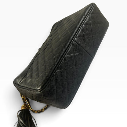 CHANEL Vintage Caviar Briefcase Tote Black Gold Hardware - photograph 8