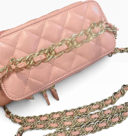 CHANEL Quilted Pink Lambskin Chain Top Handle Vanity Case - photograph 7